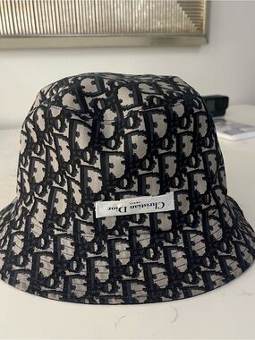 Dior Monogram Black and Cream Bucket Hat
